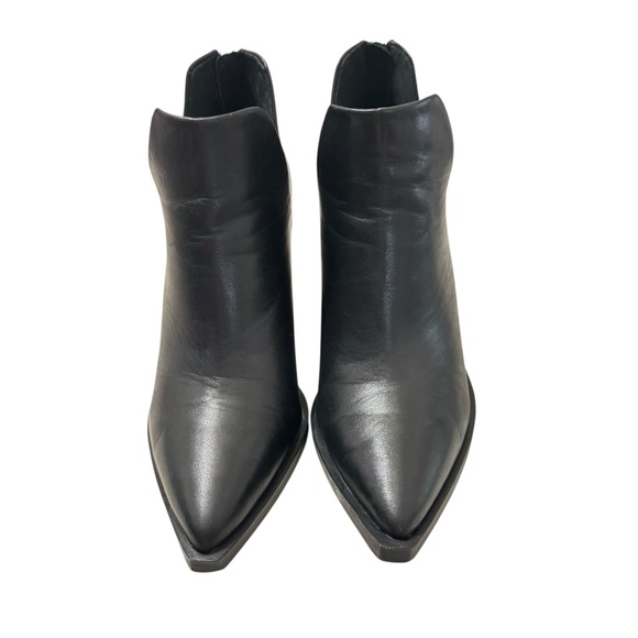 Vince Camuto Gigietta Black Leather Bootie Block Heels Ankle Boots Sz 7 - Picture 8 of 14